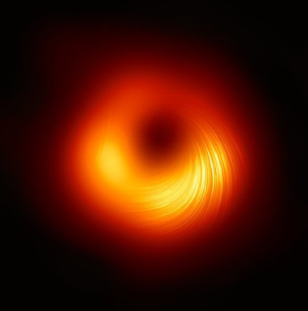 A 1ª imagem de campo magnético de buraco negro