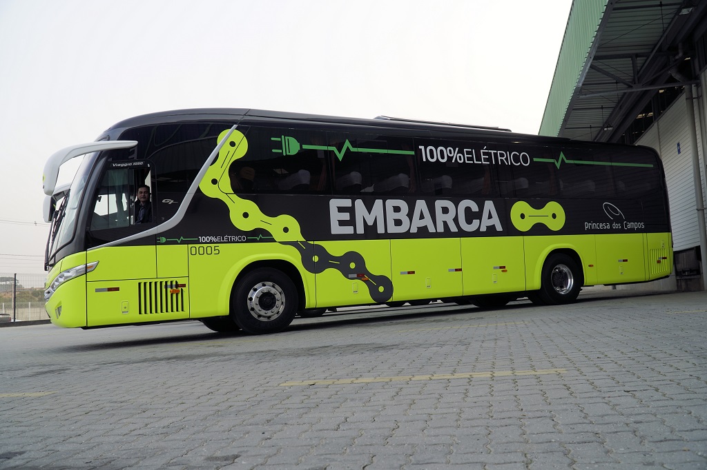 Princesa dos Campos usa primeiro ônibus elétrico intermunicipal do Brasil