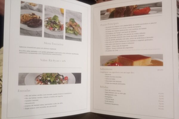 Menu Executivo, Trinitas, NH Curitiba The Five