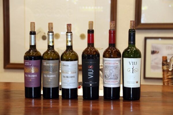 Os vinhos degustados na Viu Manent Winery
