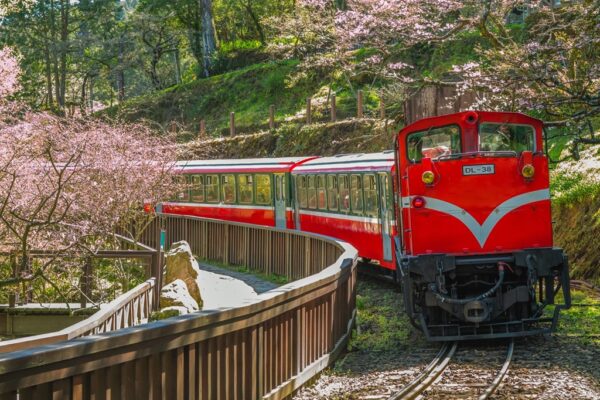 Trem na floresta de Alishan, Taiwan