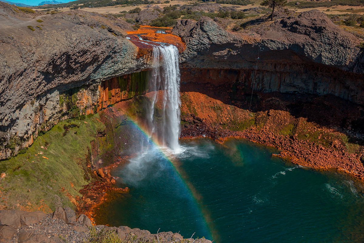 Salto del Agrio, cachoeira de fogo, Neuquén, Patagônia Argentina