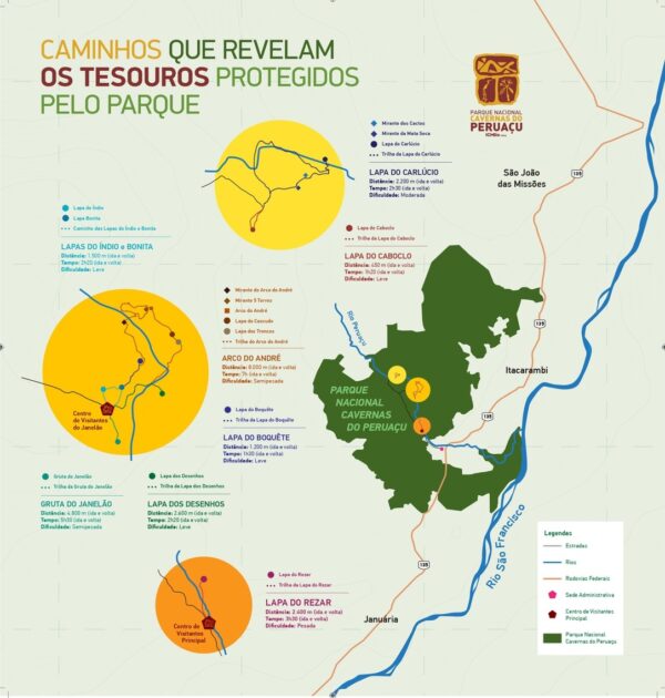 Mapa Parque Nacional Cavernas do Peruaçu