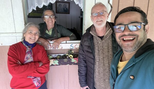 Alice, Janete, eu e Marcos, Casa Vó Quina, Rota da Erva-Mate